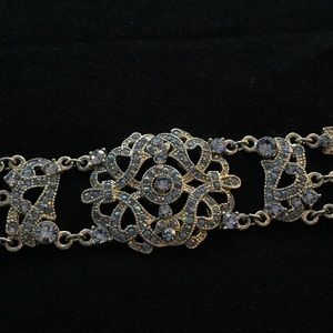 Blue crystal choker necklace